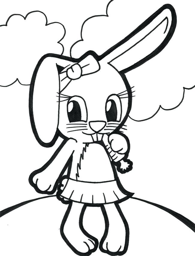 650x850 Cute Bunny Coloring Pages Rabbit Colouring