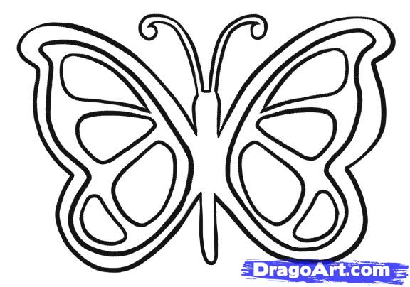 576x404 Cute Butterfly Line Drawing