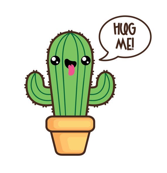 570x590 kawaii cactus clipart, succulent clipart, kawaii cacti, valentine
