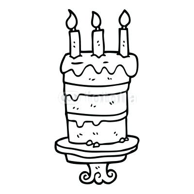 400x400 How To Draw A Birthday Cake Cartoon