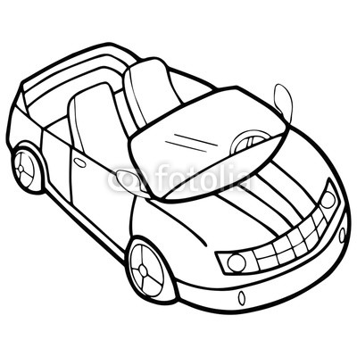 400x400 Cute Cartoon Car On White Background For Children's Prints, T