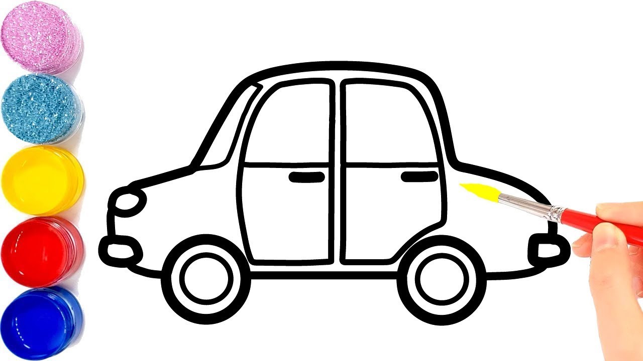 1280x720 Kids Learn Draw Cute Car Coloring Painting Cars For Children