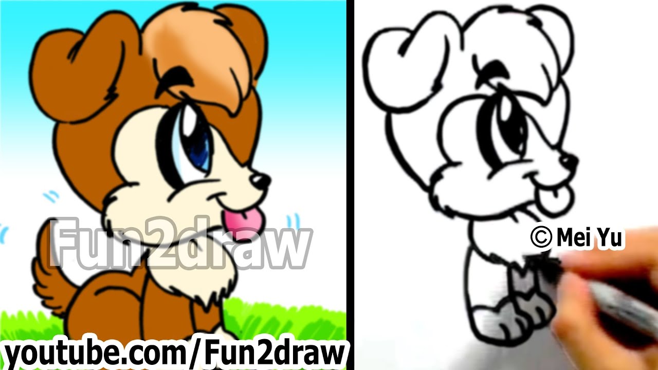 1280x720 how to draw a cute cartoon dog under min