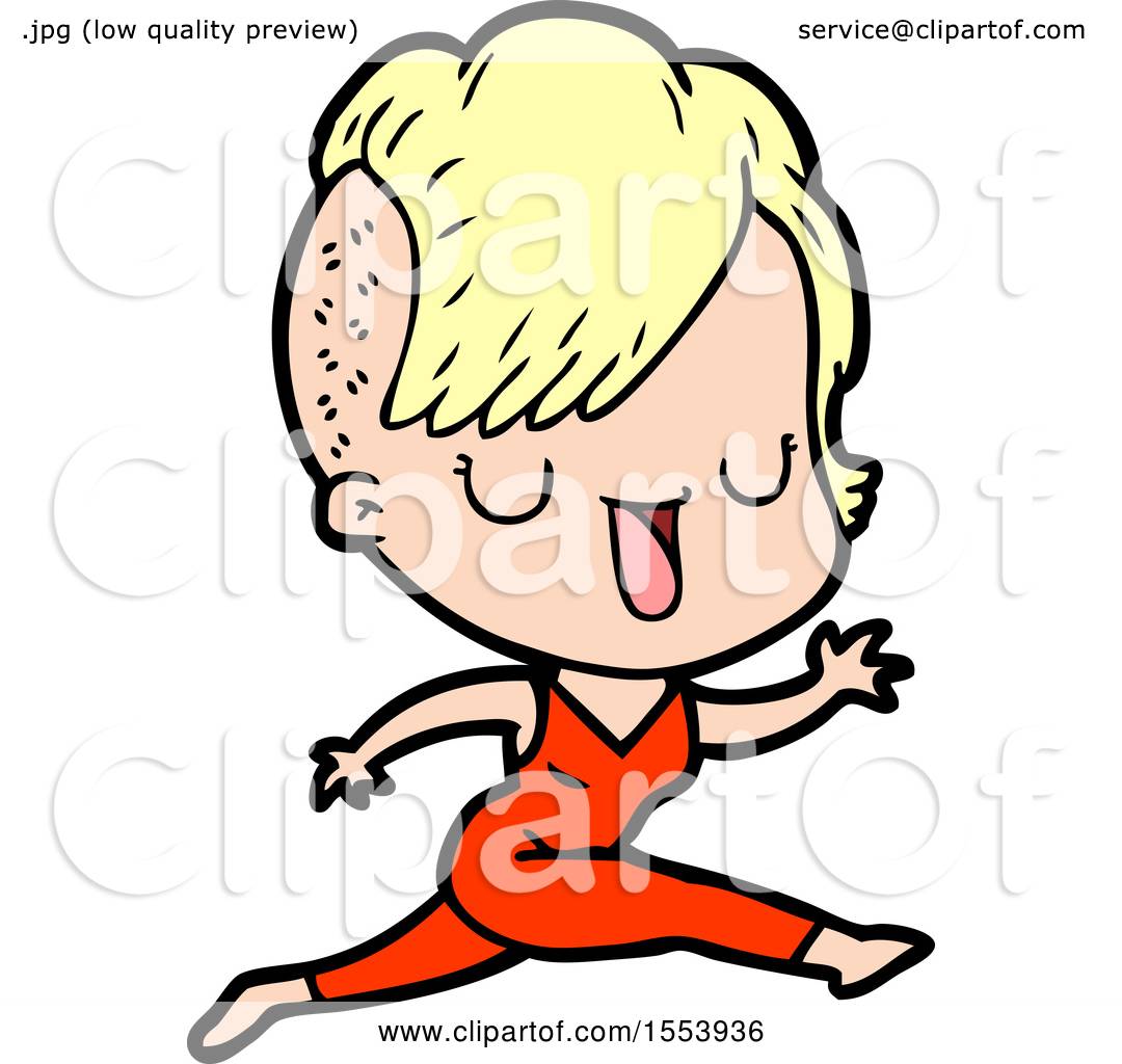 1080x1024 Cute Cartoon Girl With Hipster Haircut