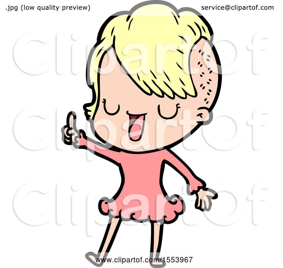 1080x1024 Cute Cartoon Girl With Hipster Haircut