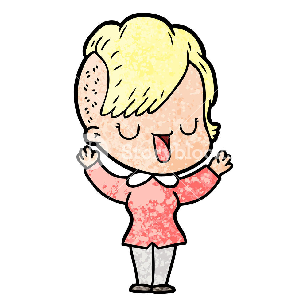 1000x1000 Cute Cartoon Girl With Hipster Haircut Royalty Free Stock Image