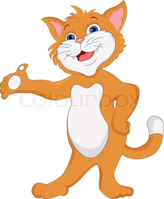 659x800 Cute Cat Cartoon Waving Stock Vector Colourbox