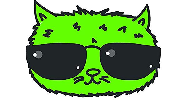 600x350 Cute Simple Silly Kitty Cat Cartoon Drawing Art Vinyl