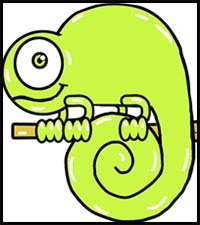 200x225 How To Draw Cartoon Chameleons Realistic Chameleons Drawing