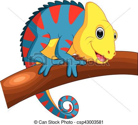 450x408 Illustration Of Cute Chameleon Cartoon