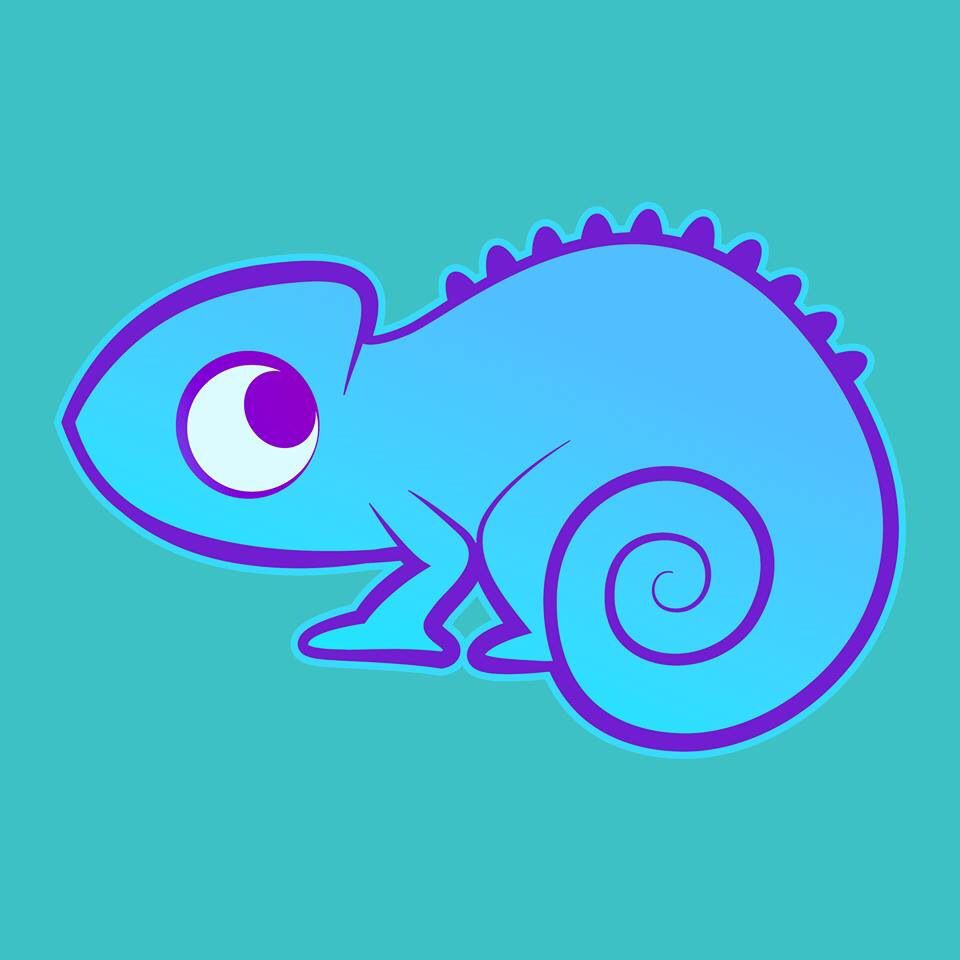 960x960 Little Blue Chameleon Karianne Hutchinson Illustration Vector