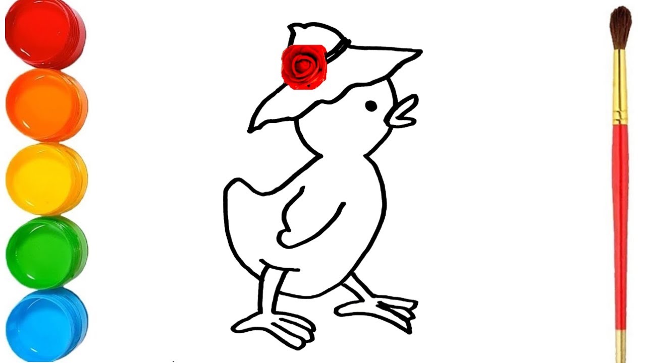 1280x720 Cute Chicken Coloring And Drawing Painting Learn Colors For Kids