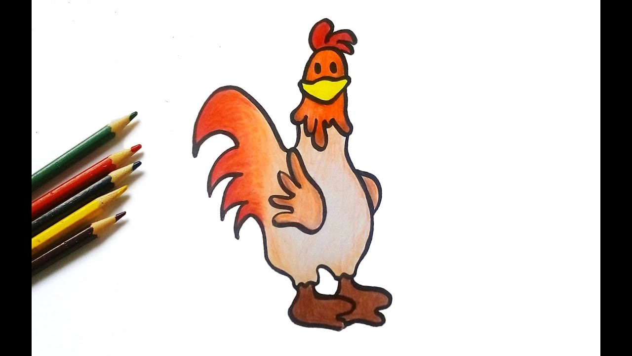 1280x720 How To Draw A Cute Chicken For Kids Easy Drawing Tutorial