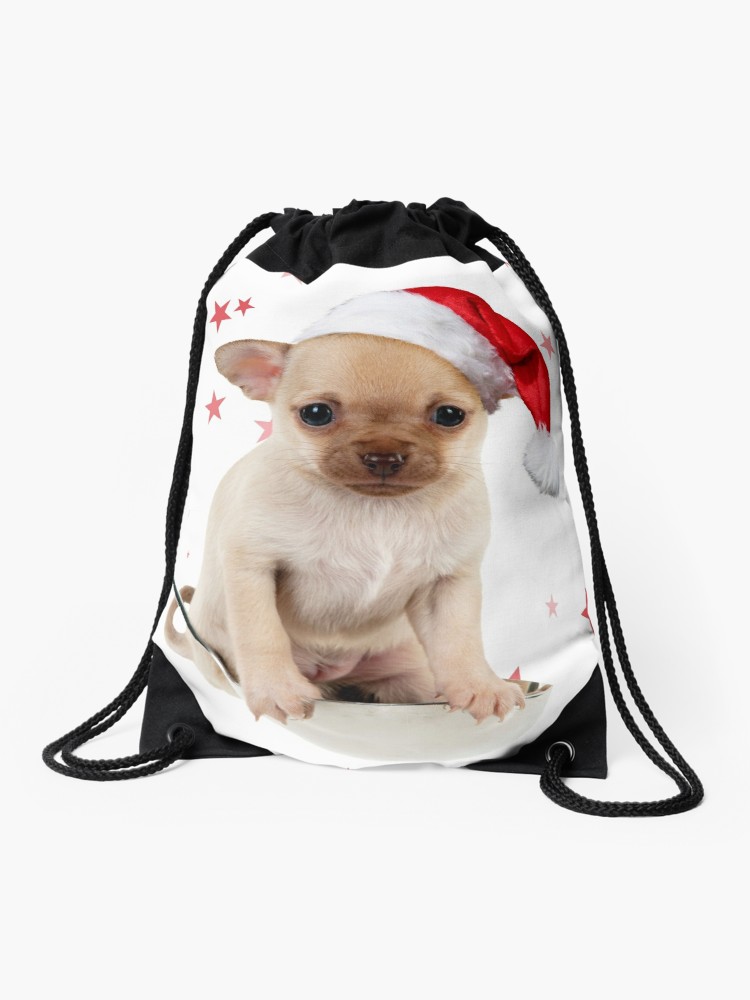 750x1000 cute chihuahua dog in ladle drawstring bag
