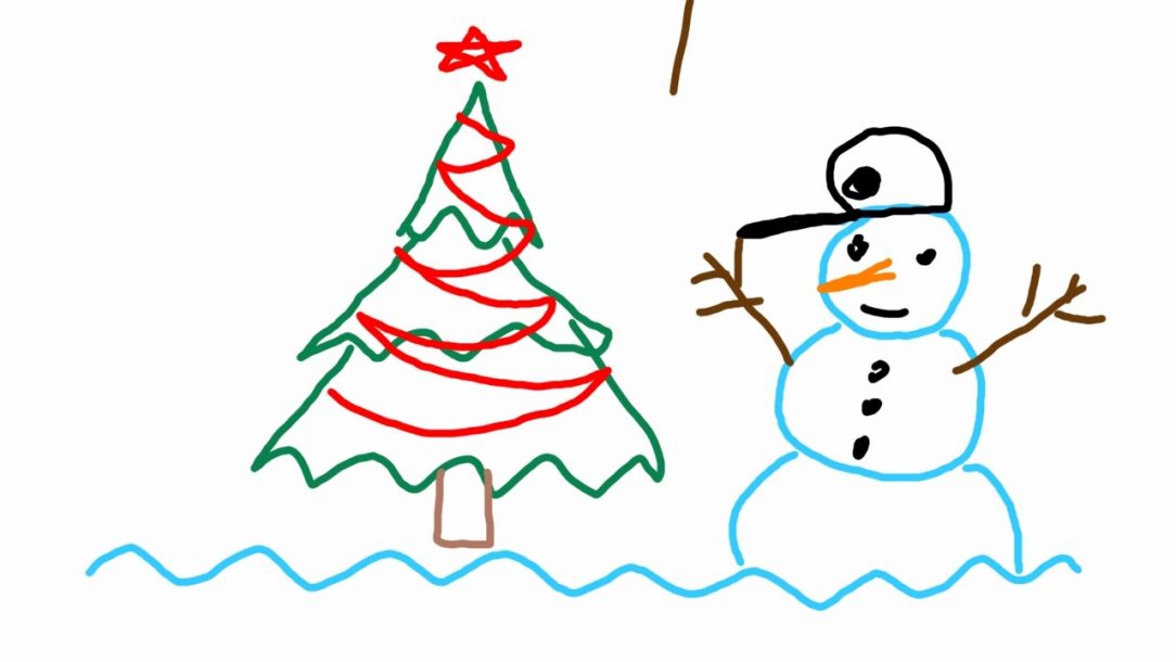 1084x610 Christmas Tree With Presents Easy Drawing For Beginners Video How