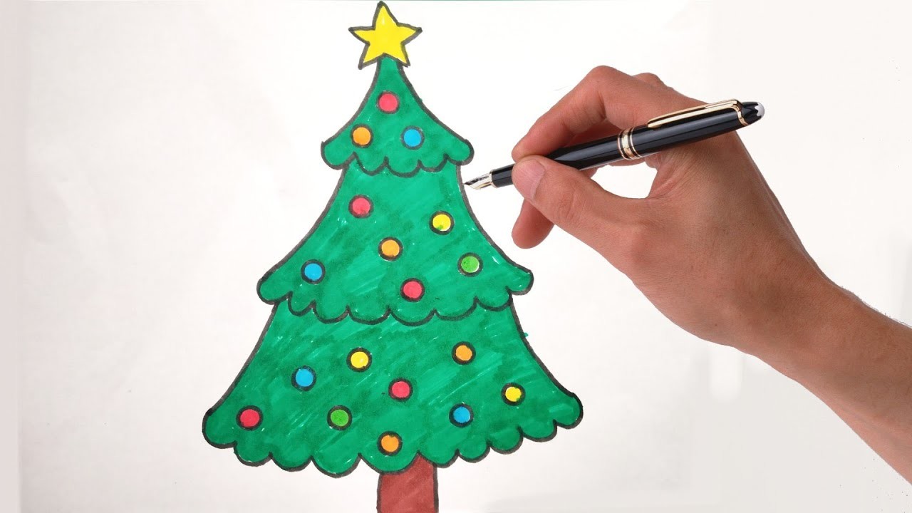 1280x720 How To Draw The Christmas Tree ! Easy And Cute Art On Paper