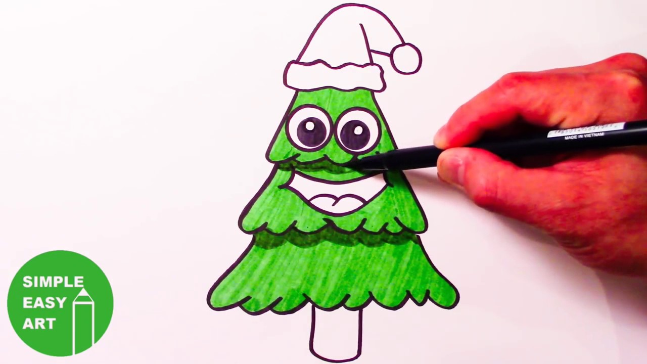1280x720 How To Draw A Cute Christmas Tree