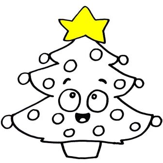 336x336 Christmas Tree Easy To Draw Step
