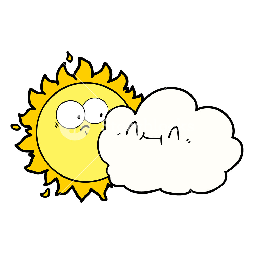 1000x1000 Cute Cartoon Cloud And Sun Royalty Free Stock Image
