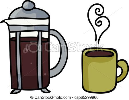 450x350 cute coffee pot cartoon vector illustration motif set hand drawn