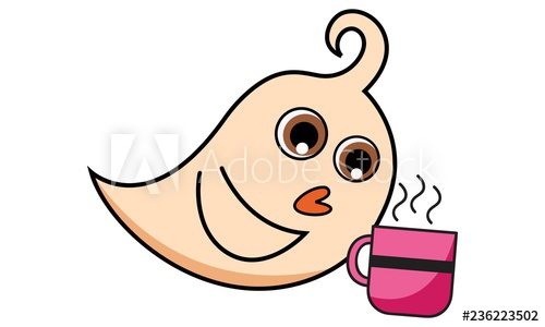 500x300 Vector Cartoon Illustration Of Cute Bird With Coffee Cup Isolated