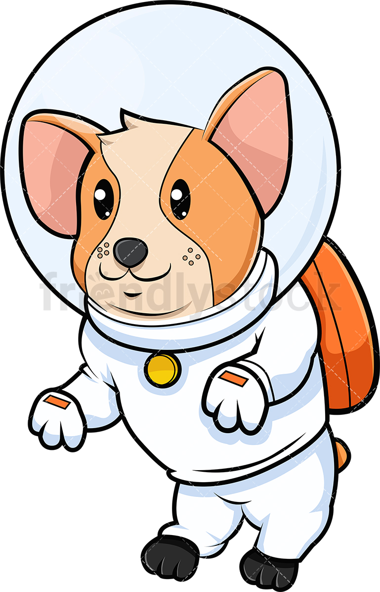 769x1196 Corgi Dog In Space Suit Cartoon Vector Clipart