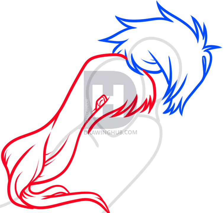 757x720 How To Draw An Anime Hug, Step