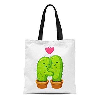425x425 Semtomn Canvas Tote Bag Cactus Hug Drawing Cute