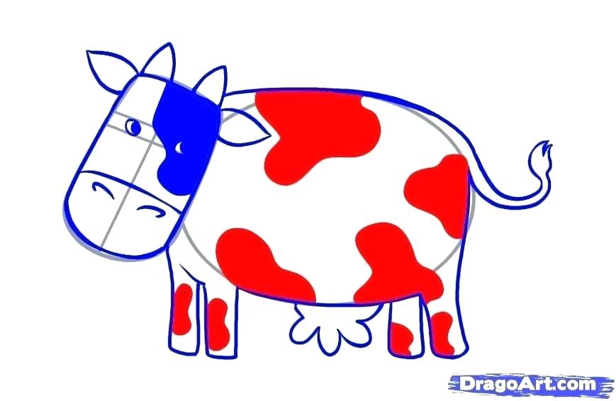 869x566 how to draw a cute cow how to draw a cute cartoon cow draw so cute