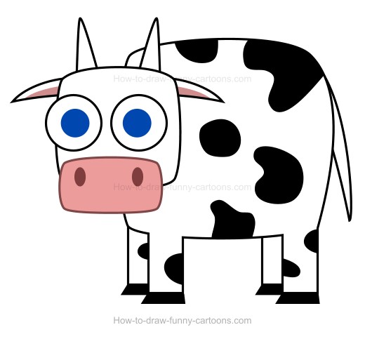 520x483 How To Draw A Cartoon Cow