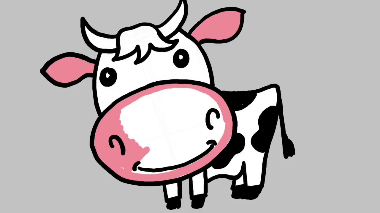 1280x720 Drawing Coloring Cute Cow