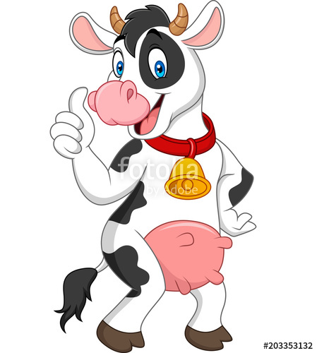 449x500 Cartoon Funny Cow Giving Thumbs Up Stock Image And Royalty Free