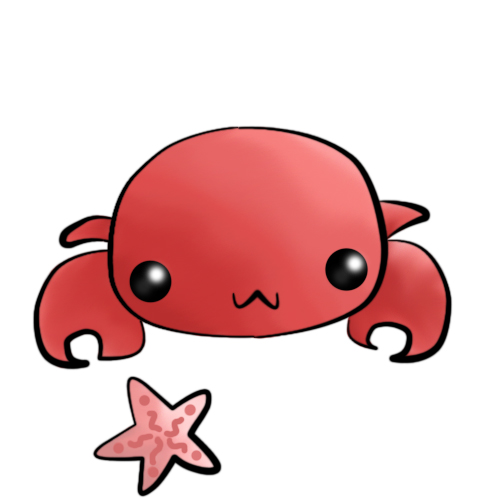 500x500 Cute Crab Drawing