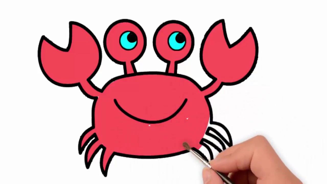 1280x720 Drawing Animals For Kids How To Draw And Coloring A Cute Crab