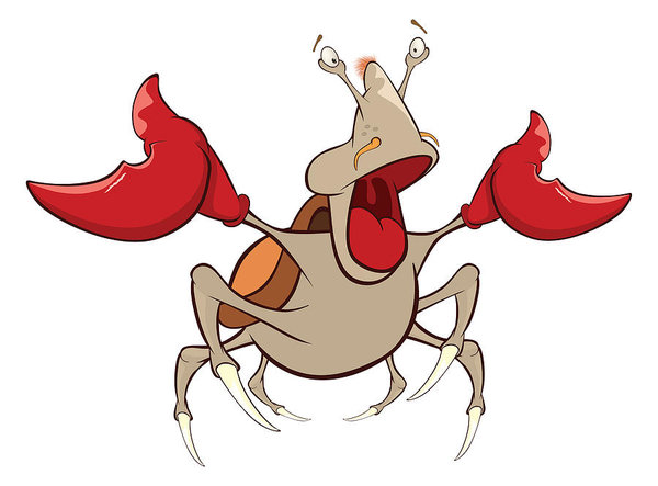 600x443 Illustration Of Cute Crab Cartoon Character Art Print