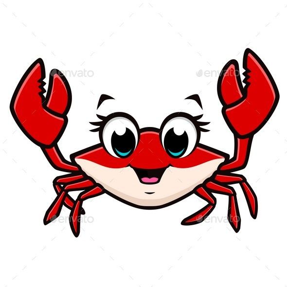 590x590 Vector Illustration Of A Cute Crab For Design Element Ink