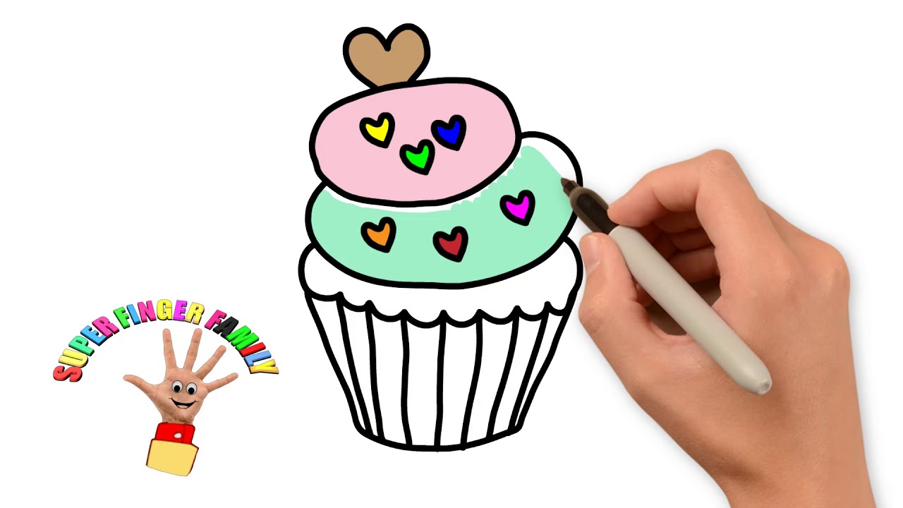 1280x720 Cute Cupcake Coloring Pages