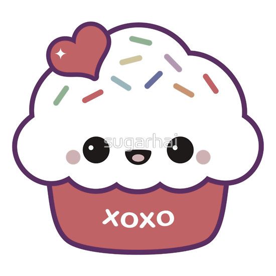 550x550 Cute Love Cupcake Sticker Abby's Coloring Books Kawaii