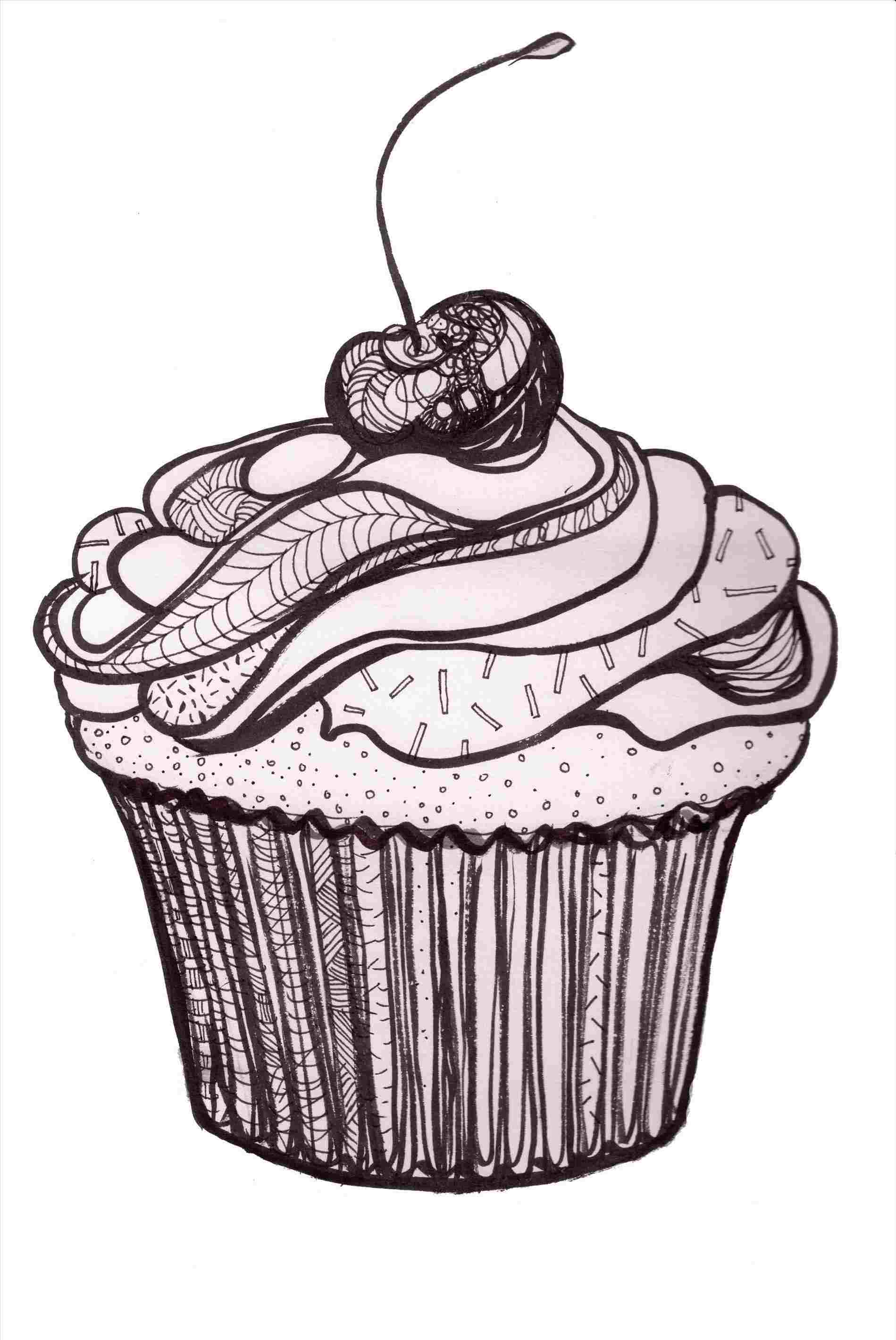 1899x2839 Cute Cupcake Eating Drawing