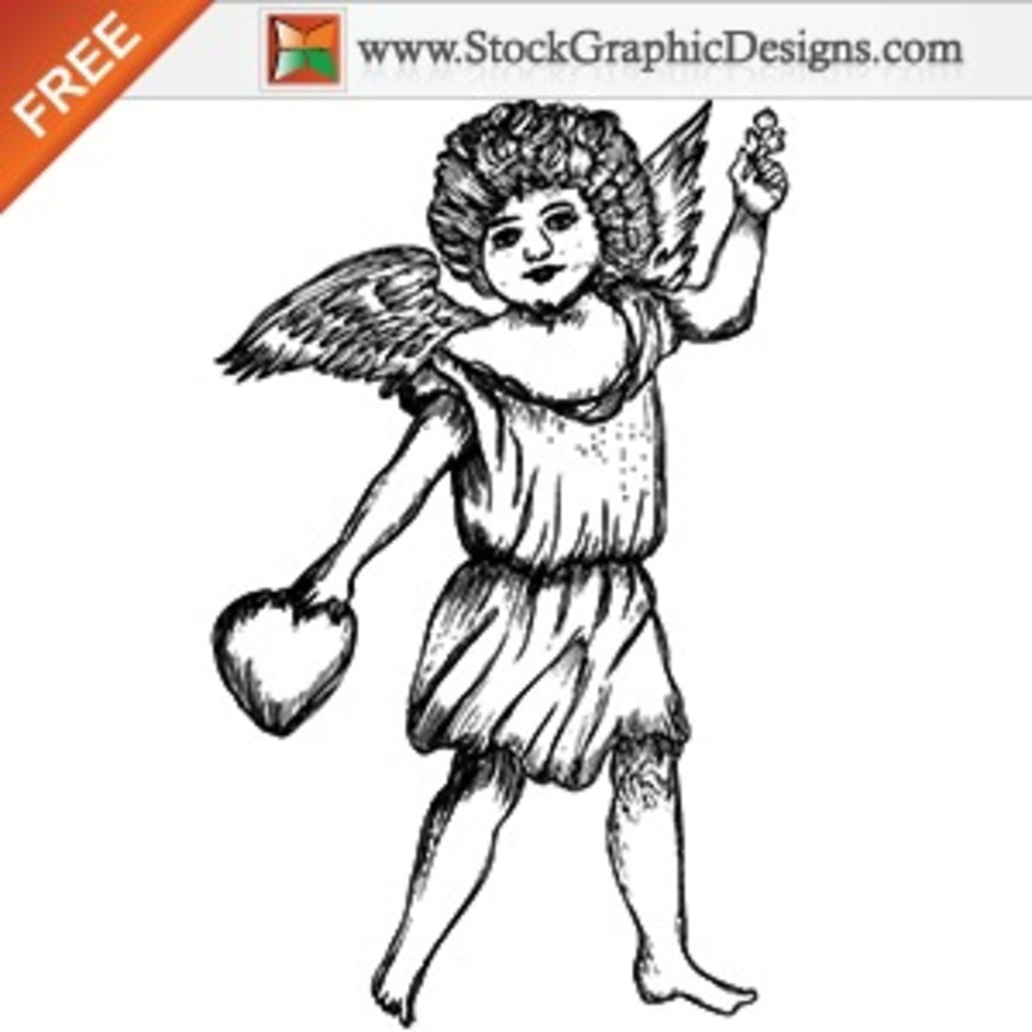 936x936 Cute Cupid Angel Free Vector Illustration Freevectors
