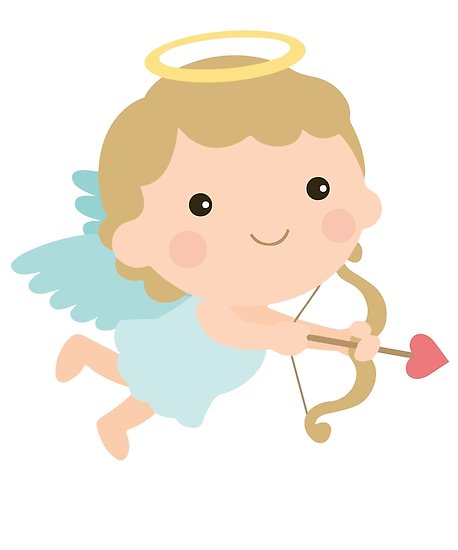 458x550 Cute Cupid Angel Halo Wings Bow Arrow Valentine Gift Posters