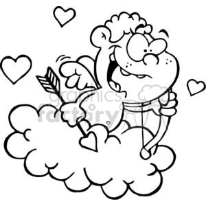 300x300 Cute Cupid With Bow And Arrow In Cloud On A White Background