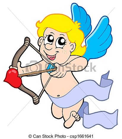 411x470 Cute Cupid With Bow