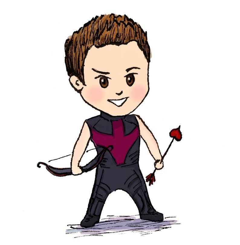 794x811 The Avengers' Hawkeye Cute Chibi Cupid Valentien's Day Etsy