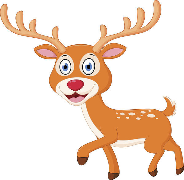 599x588 Cute Deer Cartoon Art Print