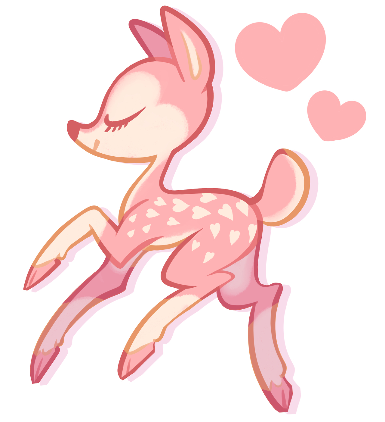1280x1401 Cute Deer Drawing Blippo Kawaii Shop Illustration