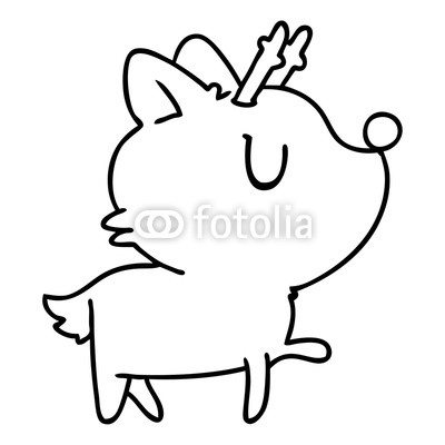 400x400 Line Drawing Of Kawaii Cute Deer Buy Photos Ap Images Detailview