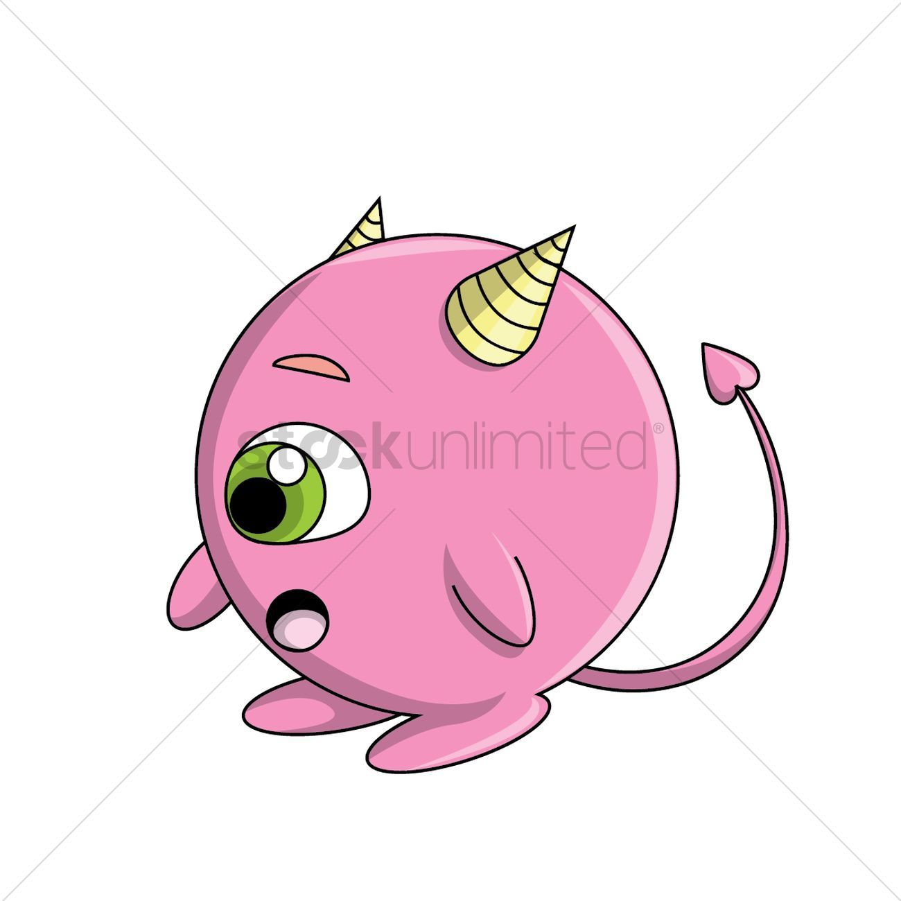 1300x1300 Cute Devil Being Curious Vector Image