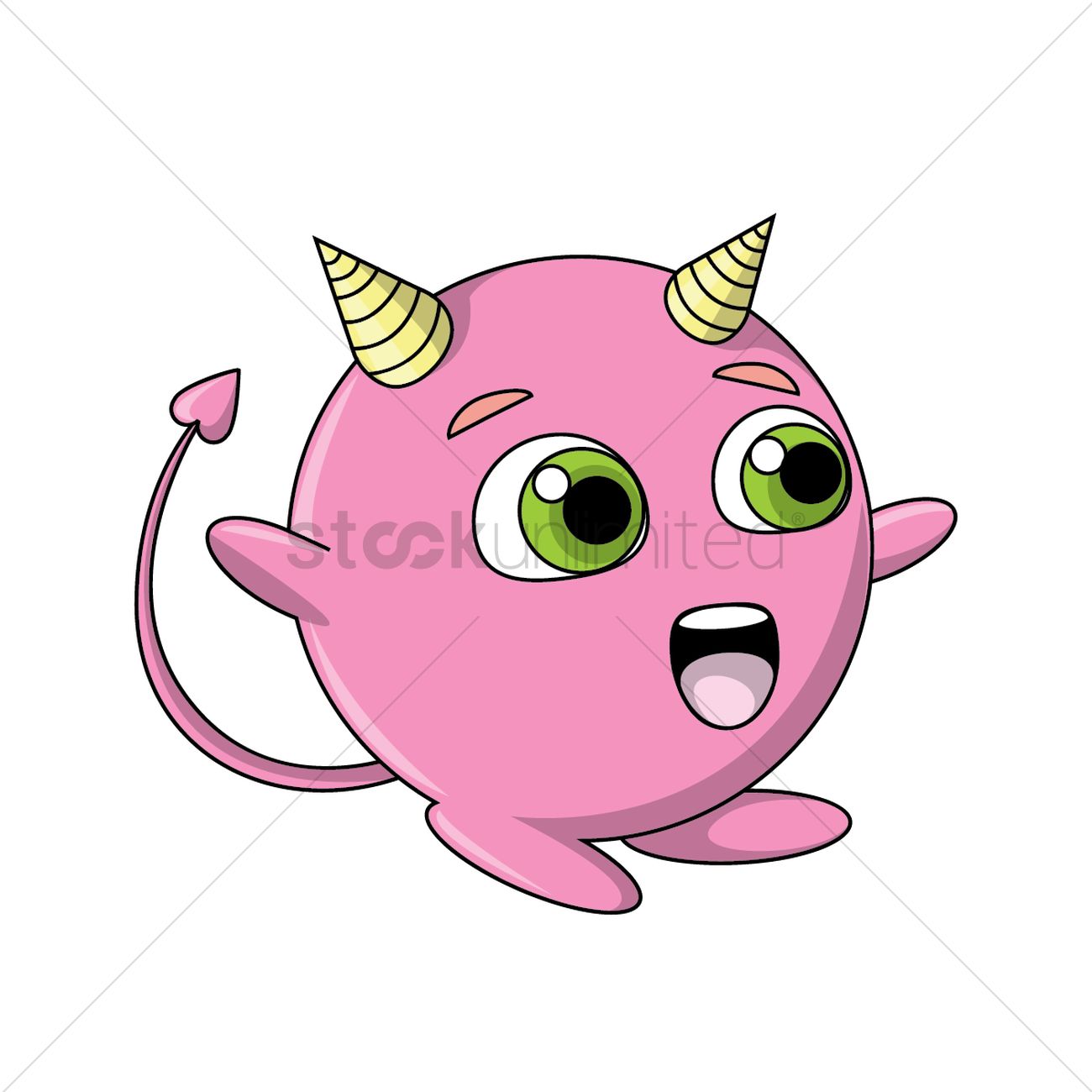 1300x1300 Cute Devil Surprised Vector Image