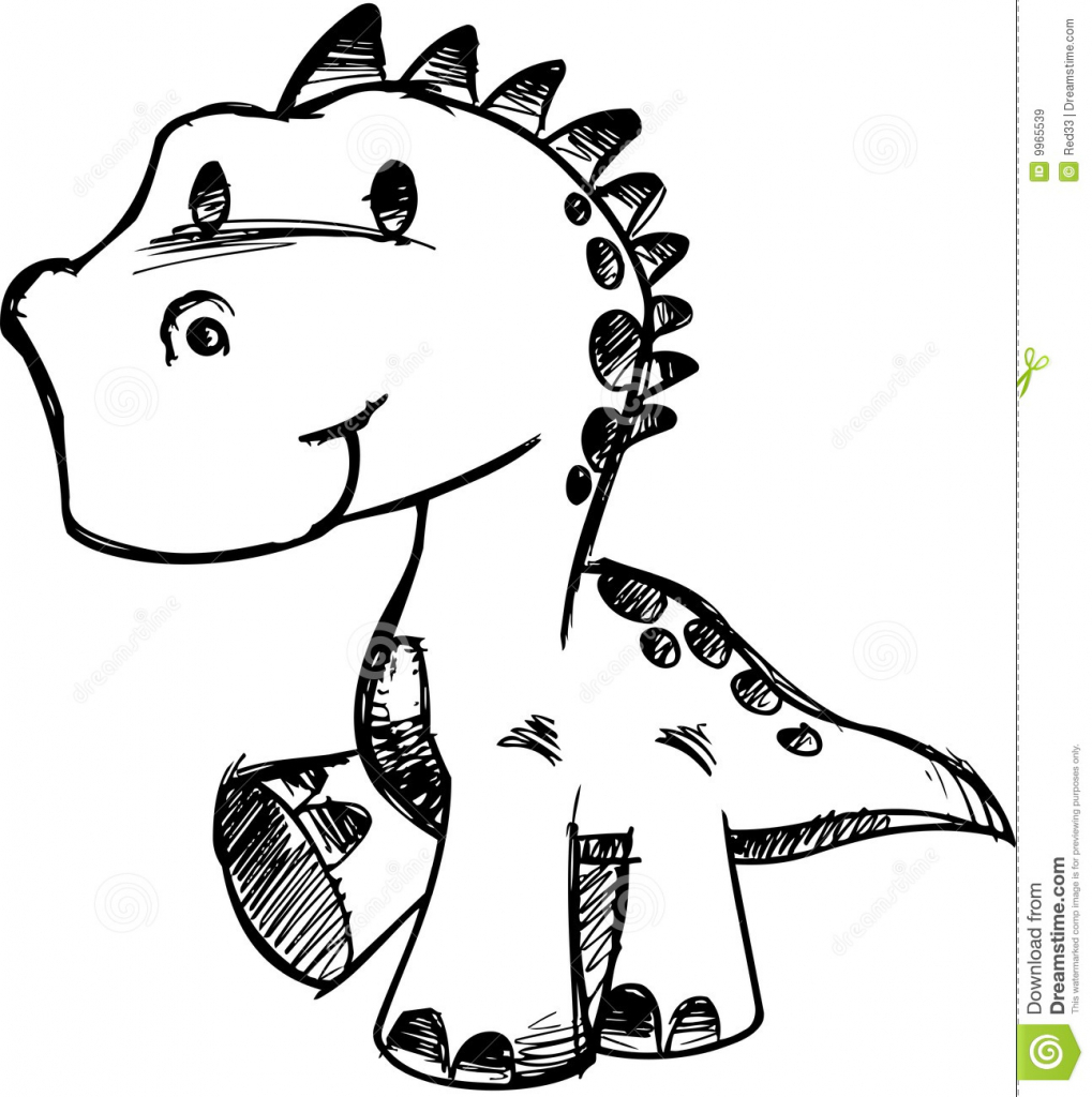1019x1024 Cute Dinosaur Drawing
